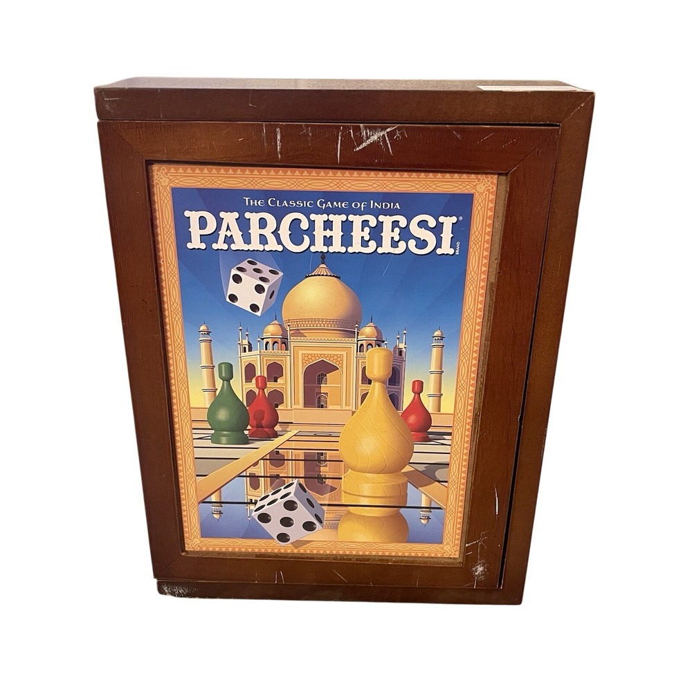 Parcheesi Vintage Game Collection Wooden Bookshelf Edition 2011, Complete